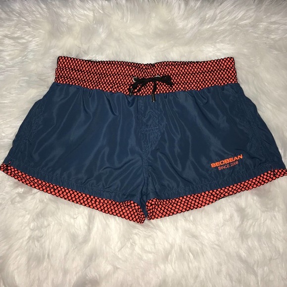 Seobean Swim Trunks Blue & Orange - Picture 1 of 3
